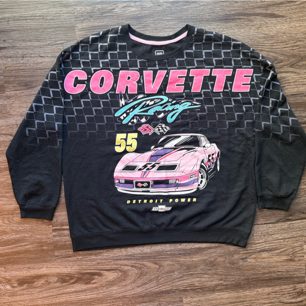 Vintage GM officially licensed corvette crewneck sweater Black Sweatshirt